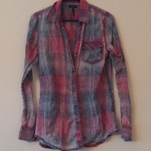 Faded blue and red flannel